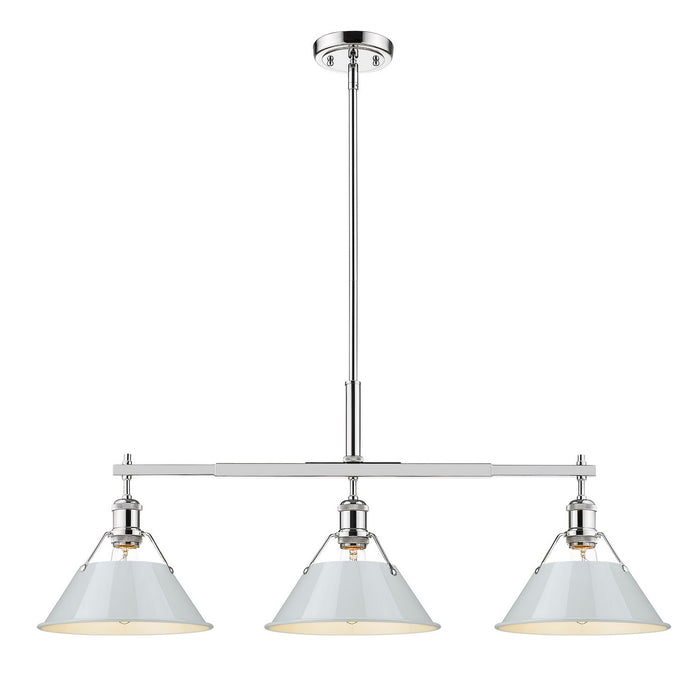 Golden - 3306-LP CH-DB - Three Light Linear Pendant - Orwell - Chrome