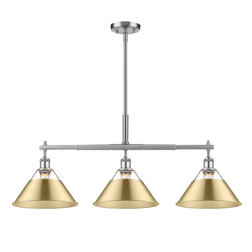 Orwell Three Light Linear Pendant Pewter