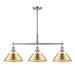 Golden - 3306-LP PW-BCB - Three Light Linear Pendant - Orwell - Pewter