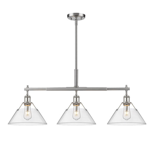 Orwell Three Light Linear Pendant Pewter