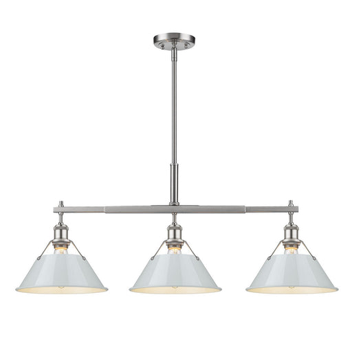 Orwell Three Light Linear Pendant Pewter