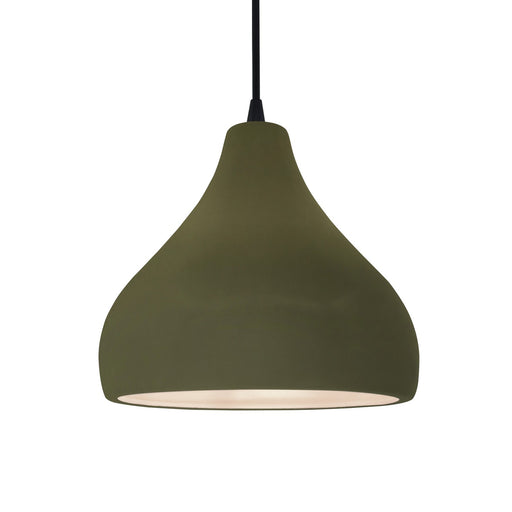 Justice Designs - CER-6563-MGRN-MBLK-BKCD - One Light Pendant - Radiance - Matte Green