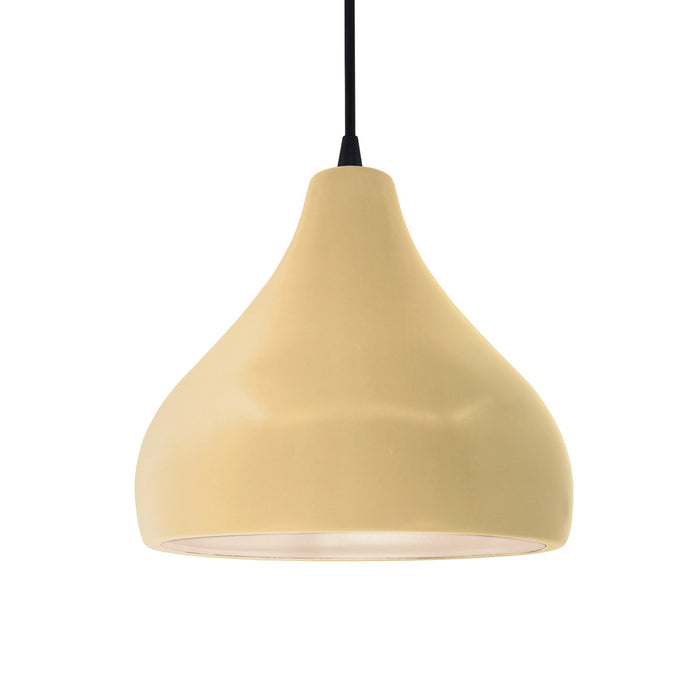 Justice Designs - CER-6563-MYLW-MBLK-BKCD - One Light Pendant - Radiance - Muted Yellow