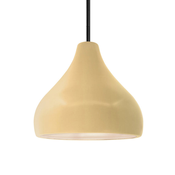 Justice Designs - CER-6563-MYLW-MBLK-RIGID - One Light Pendant - Radiance - Muted Yellow