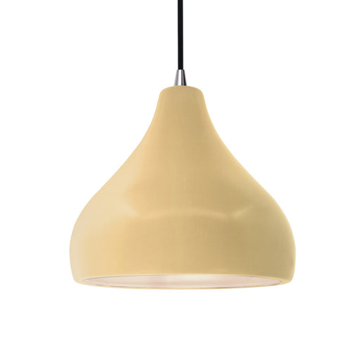 Justice Designs - CER-6563-MYLW-NCKL-BKCD - One Light Pendant - Radiance - Muted Yellow