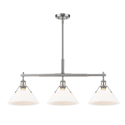 Orwell Three Light Linear Pendant Pewter