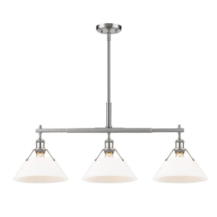 Golden - 3306-LP PW-OP - Three Light Linear Pendant - Orwell - Pewter