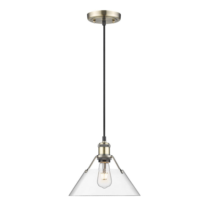Golden - 3306-M AB-CLR - One Light Pendant - Orwell - Aged Brass