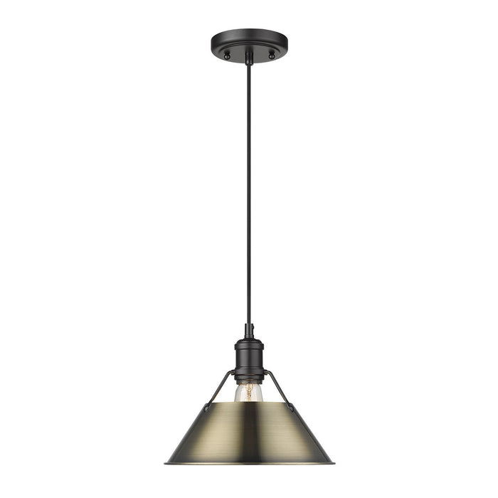Golden - 3306-M BLK-AB - One Light Pendant - Orwell - Matte Black