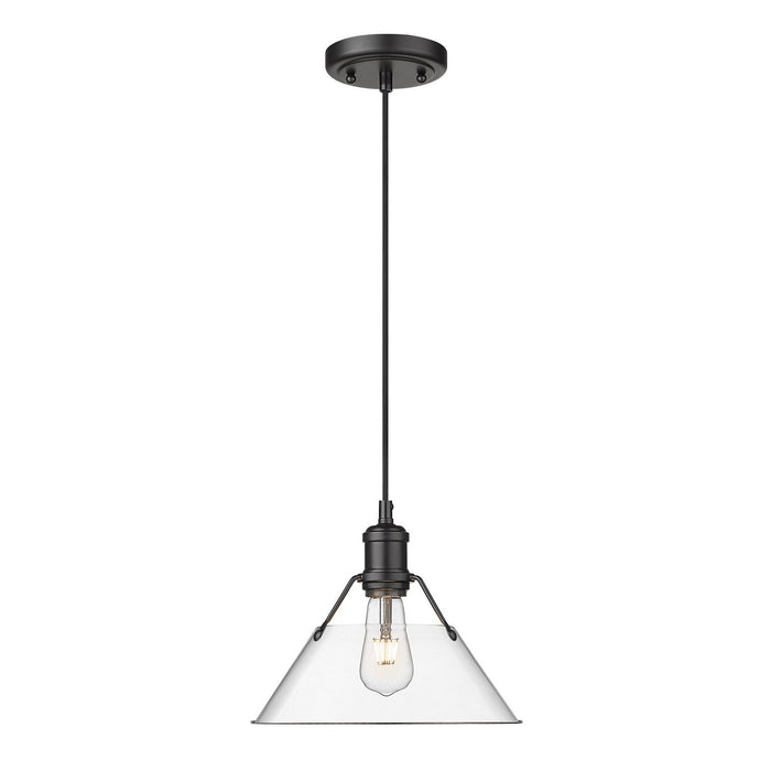 Golden - 3306-M BLK-CLR - One Light Pendant - Orwell - Matte Black