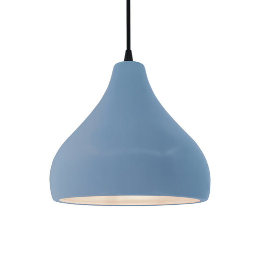 Justice Designs - CER-6563-SKBL-MBLK-BKCD - One Light Pendant - Radiance - Sky Blue