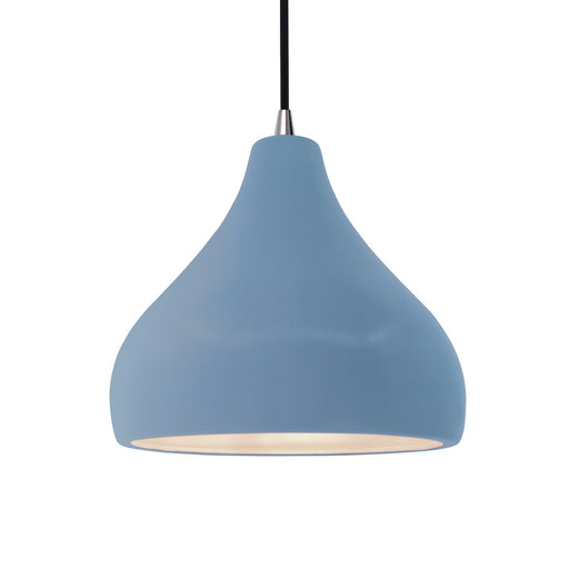 Justice Designs - CER-6563-SKBL-NCKL-BKCD - One Light Pendant - Radiance - Sky Blue