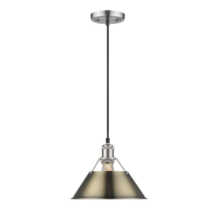 Golden - 3306-M PW-AB - One Light Pendant - Orwell - Pewter