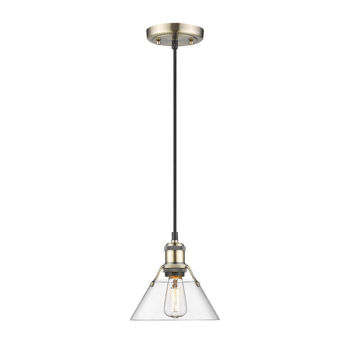 Golden - 3306-S AB-CLR - One Light Mini Pendant - Orwell - Aged Brass