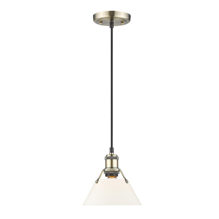 Golden - 3306-S AB-OP - One Light Mini Pendant - Orwell - Aged Brass