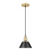 Golden - 3306-S BCB-BLK - One Light Mini Pendant - Orwell - Brushed Champagne Bronze
