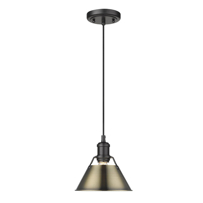 Golden - 3306-S BLK-AB - One Light Mini Pendant - Orwell - Matte Black