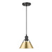 Golden - 3306-S BLK-BCB - One Light Mini Pendant - Orwell - Matte Black