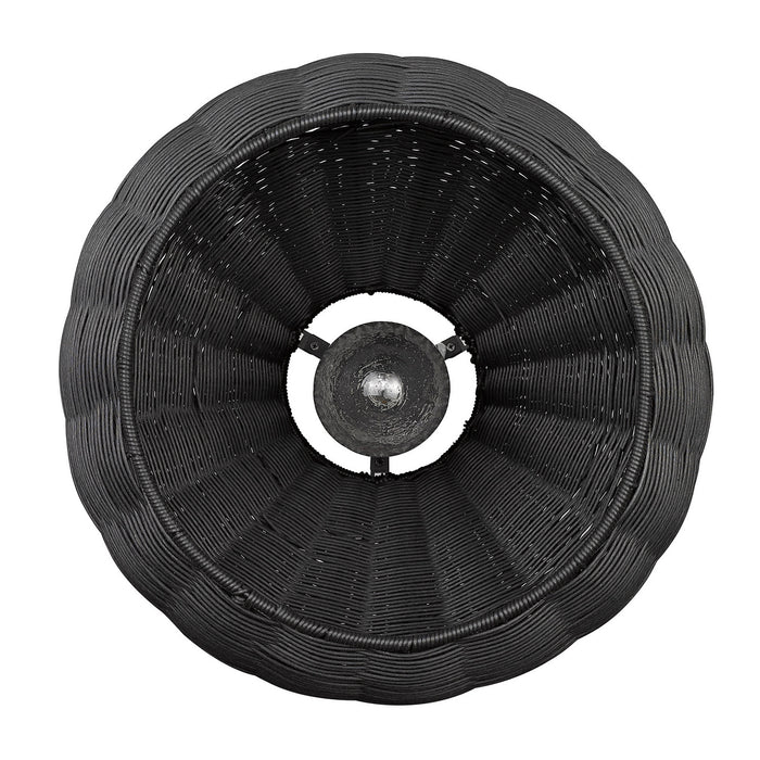 Golden - 6084-O1P NB-MBW - One Light Outdoor Pendant - Melany - Natural Black