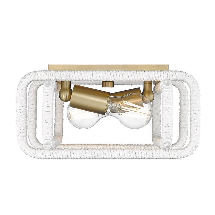 Golden - 6085-FM BCB-WR - Two Light Flush Mount - Camden - Brushed Champagne Brass