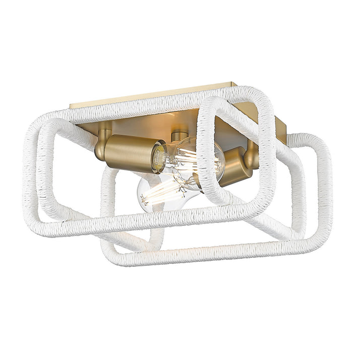 Golden - 6085-FM BCB-WR - Two Light Flush Mount - Camden - Brushed Champagne Brass