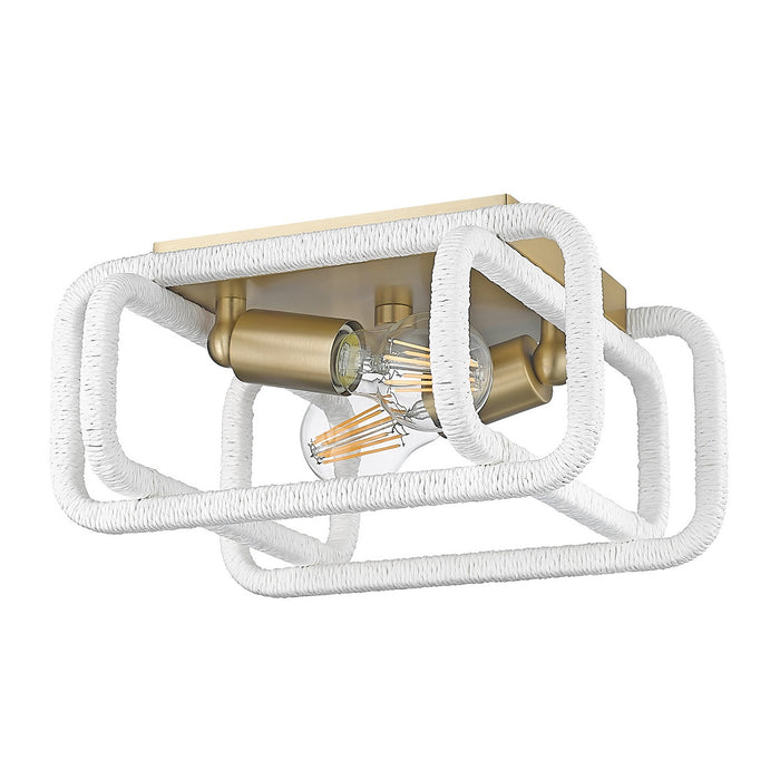 Golden - 6085-FM BCB-WR - Two Light Flush Mount - Camden - Brushed Champagne Brass