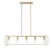 Golden - 6085-LP BCB-WR - Five Light Linear Pendant - Camden - Brushed Champagne Brass
