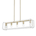 Golden - 6085-LP BCB-WR - Five Light Linear Pendant - Camden - Brushed Champagne Brass