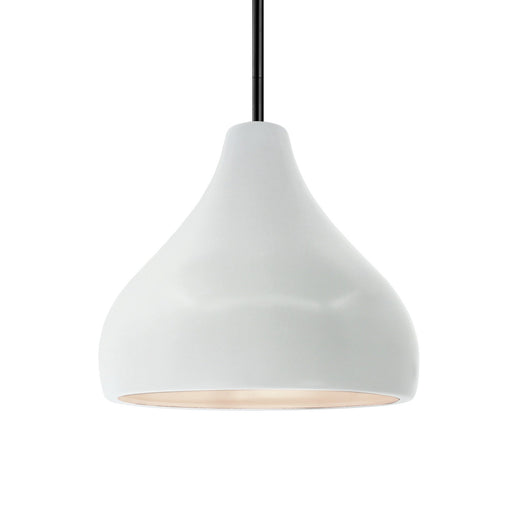 Justice Designs - CER-6563-WHT-MBLK-RIGID - One Light Pendant - Radiance - Gloss White