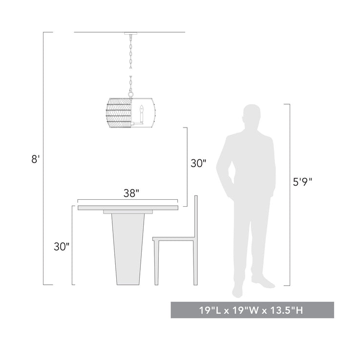 Golden - 6808-4 MBG-WR - Four Light Chandelier - Ellie - Modern Brushed Gold