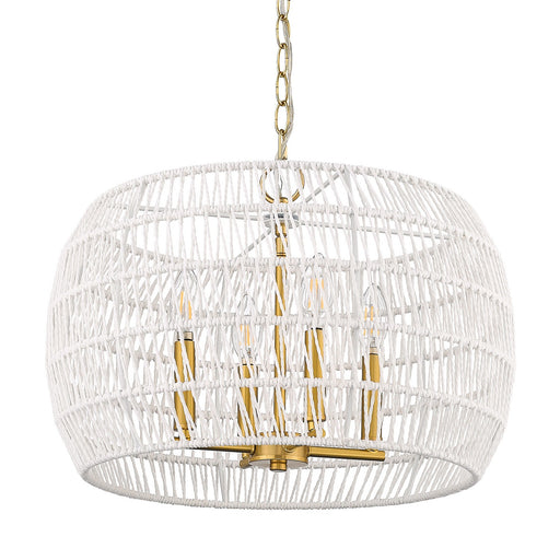 Ellie Four Light Chandelier Modern Brushed Gold