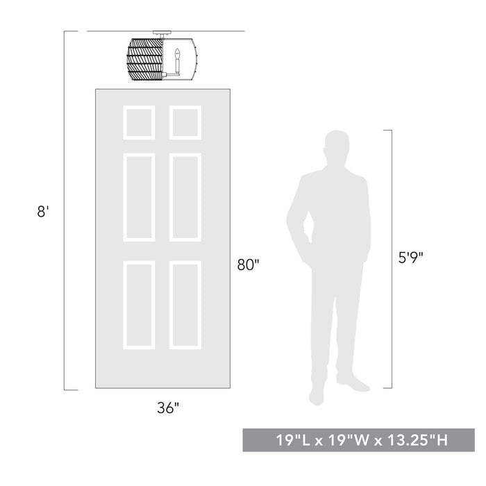 Golden - 6808-4SF MBG-WR - Four Light Semi-Flush Mount - Ellie - Modern Brushed Gold