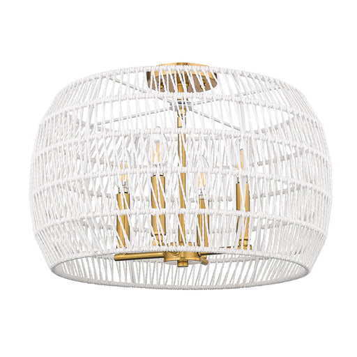 Ellie Four Light Semi-Flush Mount Modern Brushed Gold