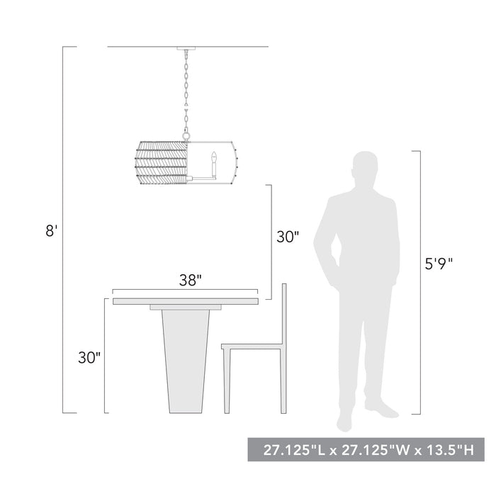 Golden - 6808-6 MBG-WR - Six Light Chandelier - Ellie - Modern Brushed Gold