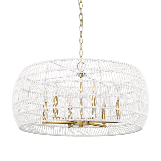 Ellie Six Light Chandelier Modern Brushed Gold