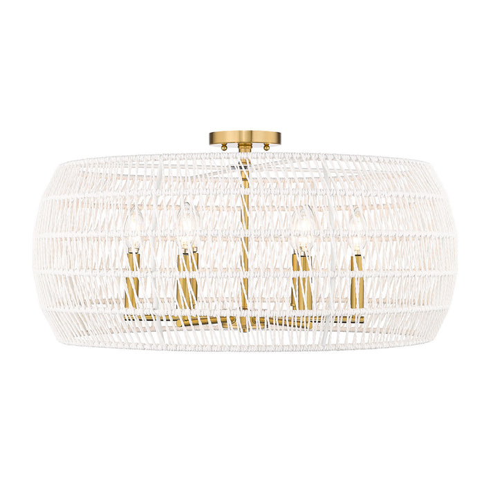 Golden - 6808-6SF MBG-WR - Six Light Semi-Flush Mount - Ellie - Modern Brushed Gold
