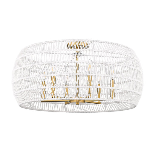 Ellie Six Light Semi-Flush Mount Modern Brushed Gold