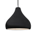 Justice Designs - CER-6565-BKMT-NCKL-BKCD - One Light Pendant - Radiance - Gloss Black w/ Matte White