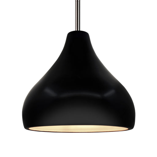 Justice Designs - CER-6565-BLK-NCKL-RIGID - One Light Pendant - Radiance - Gloss Black