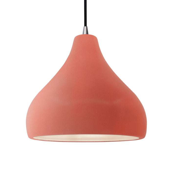 Justice Designs - CER-6565-BSH-NCKL-BKCD - One Light Pendant - Radiance - Gloss Blush