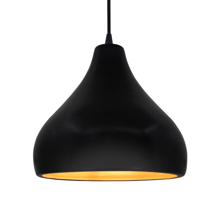 Justice Designs - CER-6565-CBGD-MBLK-BKCD - One Light Pendant - Radiance - Carbon Matte Black w/ Champagne Gold