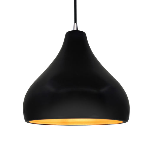 Justice Designs - CER-6565-CBGD-NCKL-BKCD - One Light Pendant - Radiance - Carbon Matte Black w/ Champagne Gold