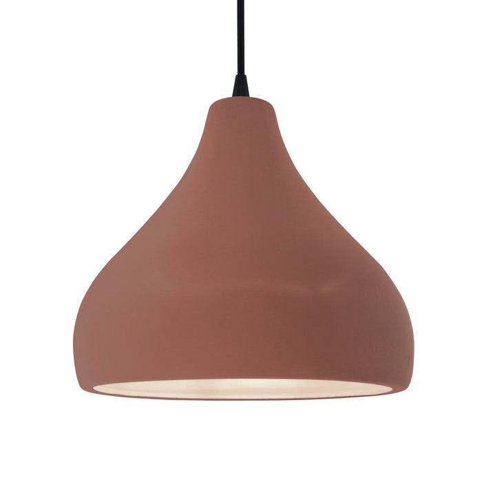 Justice Designs - CER-6565-CLAY-MBLK-BKCD - One Light Pendant - Radiance - Canyon Clay