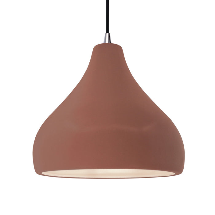 Justice Designs - CER-6565-CLAY-NCKL-BKCD - One Light Pendant - Radiance - Canyon Clay