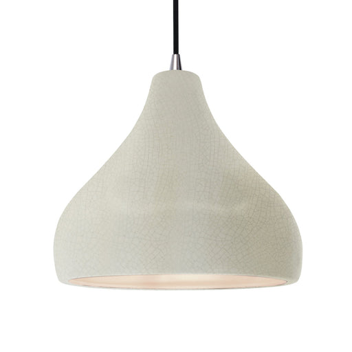 Justice Designs - CER-6565-CRK-NCKL-BKCD - One Light Pendant - Radiance - White Crackle