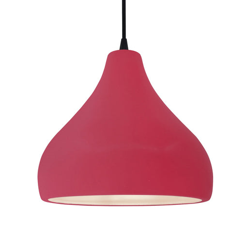 Justice Designs - CER-6565-CRSE-MBLK-BKCD - One Light Pendant - Radiance - Cerise