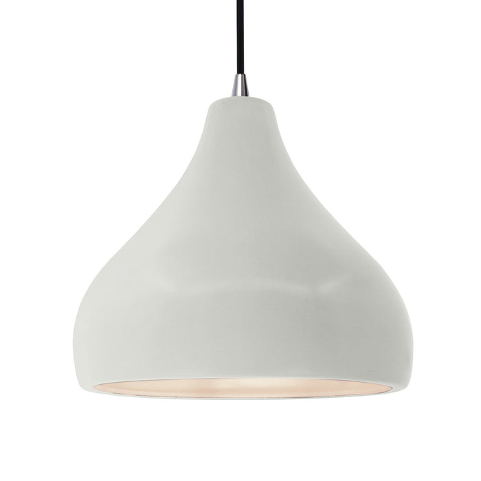 Justice Designs - CER-6565-MAT-NCKL-BKCD - One Light Pendant - Radiance - Matte White