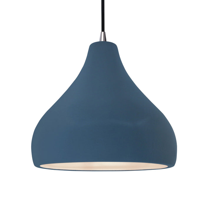 Justice Designs - CER-6565-MDMT-NCKL-BKCD - One Light Pendant - Radiance - Midnight Sky w/ Matte White