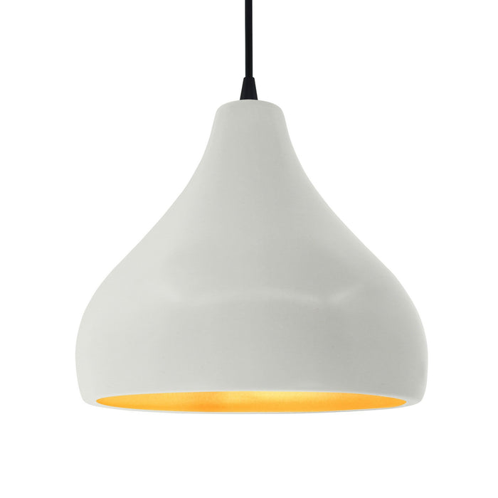 Justice Designs - CER-6565-MTGD-MBLK-BKCD - One Light Pendant - Radiance - Matte White w/ Champagne Gold