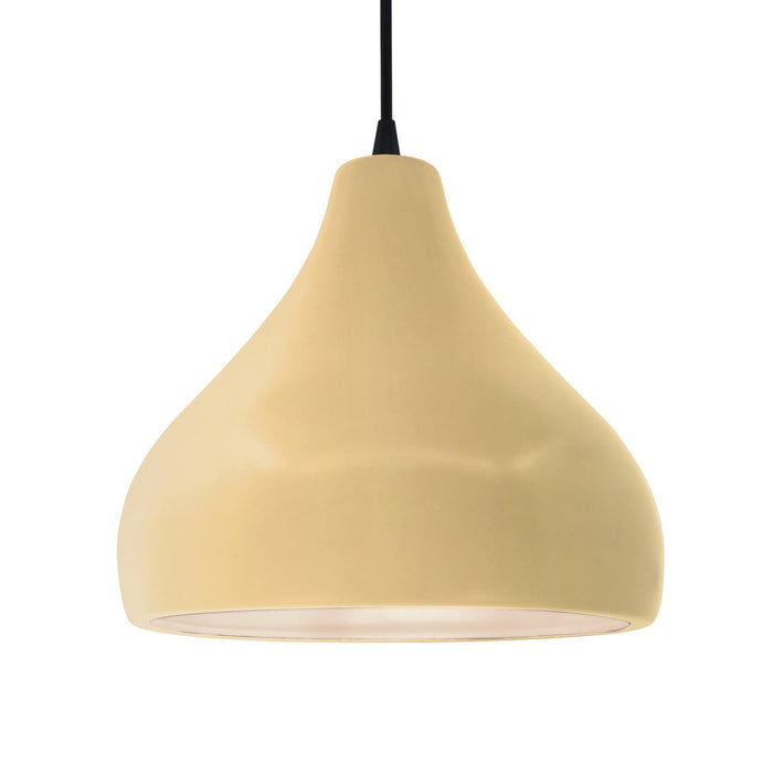 Justice Designs - CER-6565-MYLW-MBLK-BKCD - One Light Pendant - Radiance - Muted Yellow